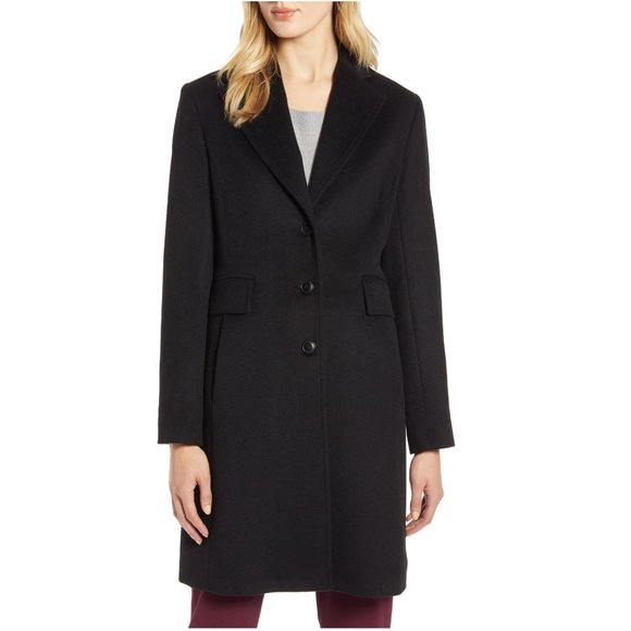 halogen double face wool coat womens